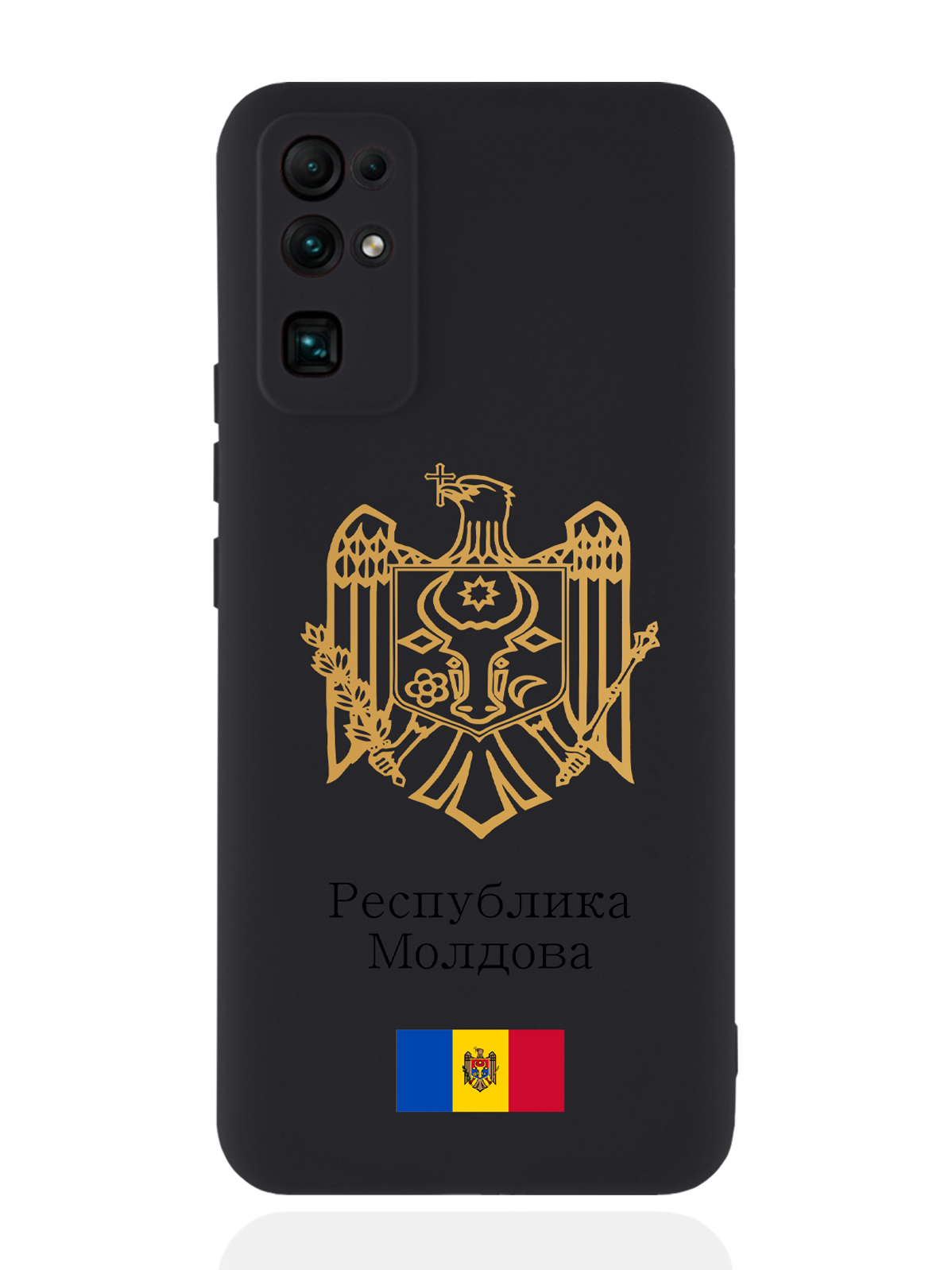 фото Чехол signumcase для honor 30 золотой герб республики молдова/герб молдавии черный