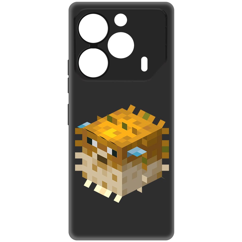 

Чехол-накладка Krutoff Soft Case Minecraft-Иглобрюх для TECNO Pova 6 черный