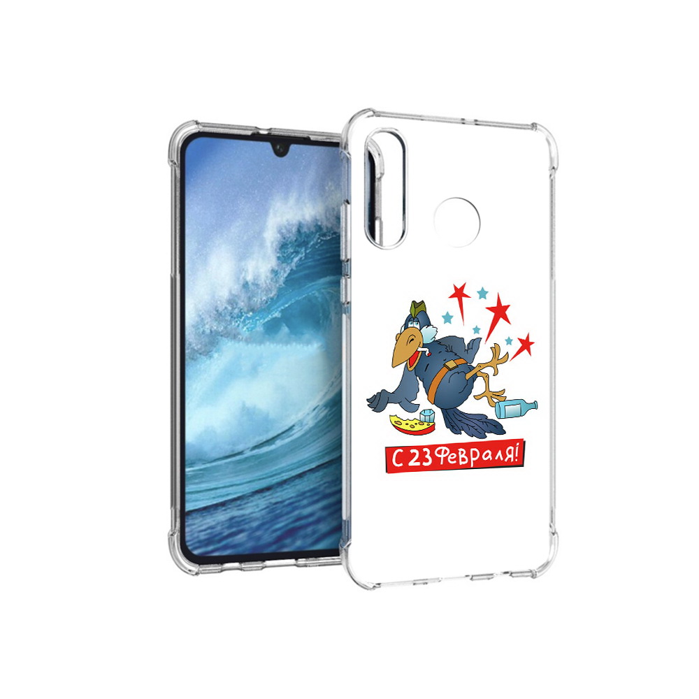 

Чехол MyPads Tocco для Huawei P30 Lite 23 февраля веселая птица, Прозрачный, Tocco