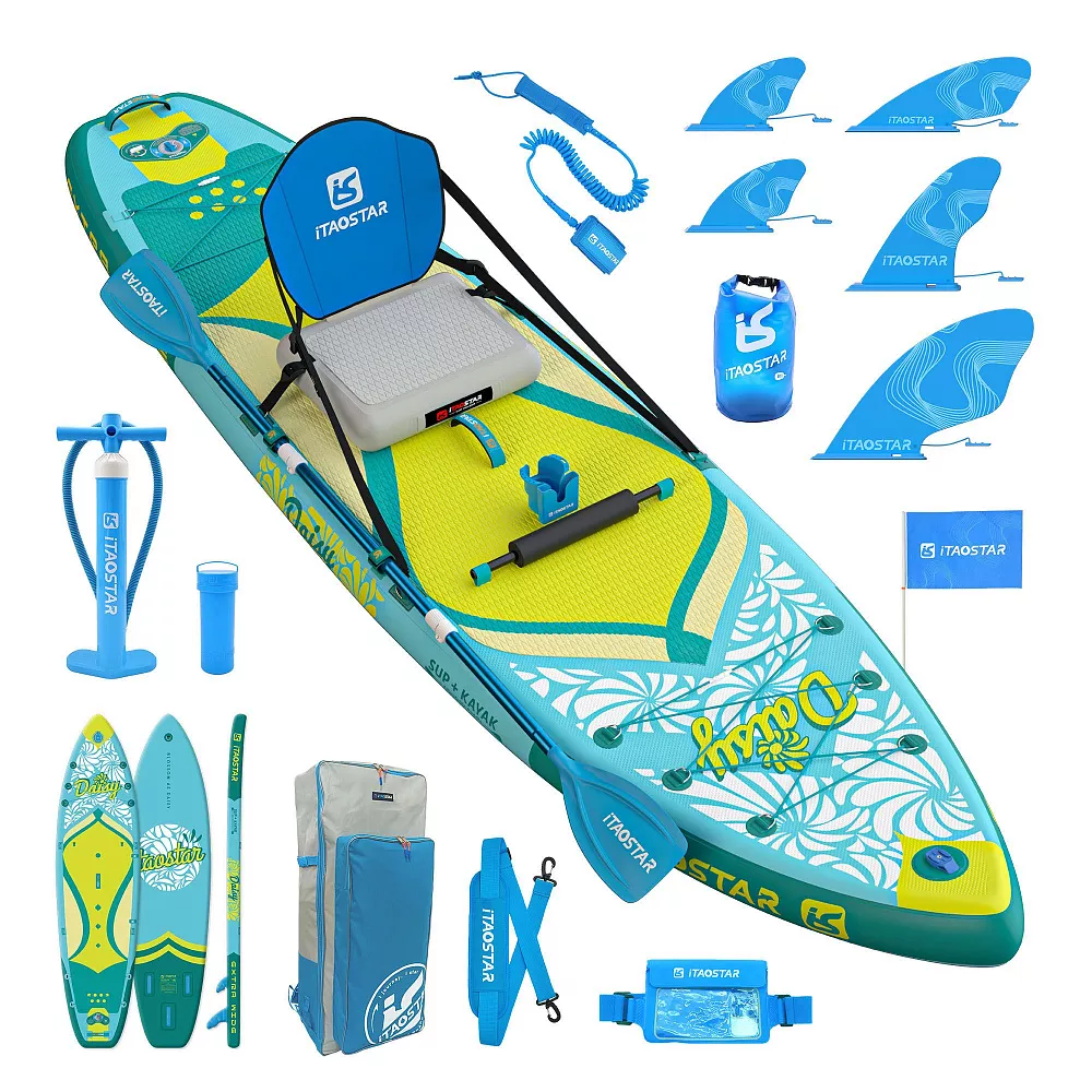 SUP-борд iTaoStar Daisy Elegant blue 350x89x15 см, весло, сиденье, насос, плавник