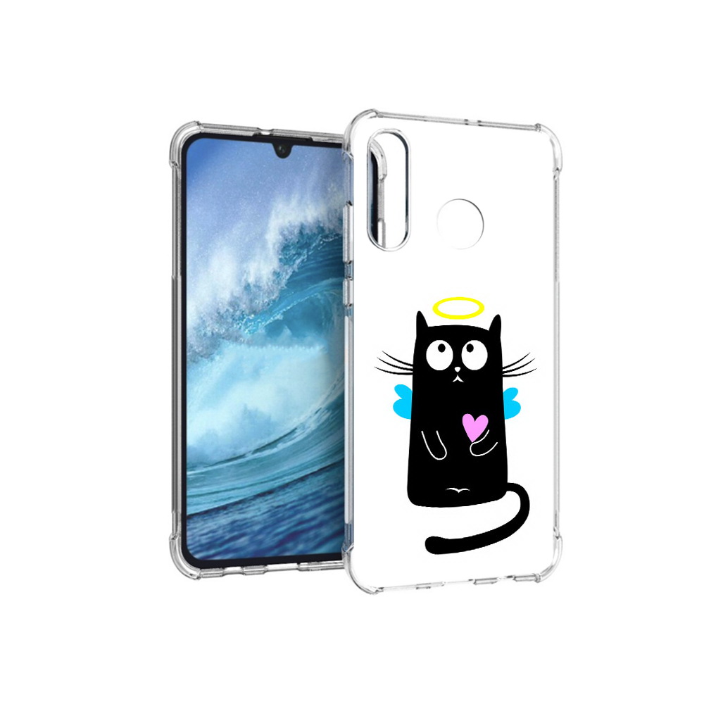 

Чехол MyPads Tocco для Huawei P30 Lite Кот ангелок, Прозрачный, Tocco