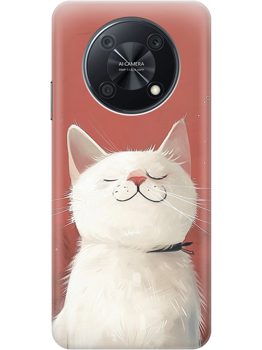 

Силиконовый чехол на Huawei nova Y90 с принтом "Гордый котик", Прозрачный;белый;красный, 740188612