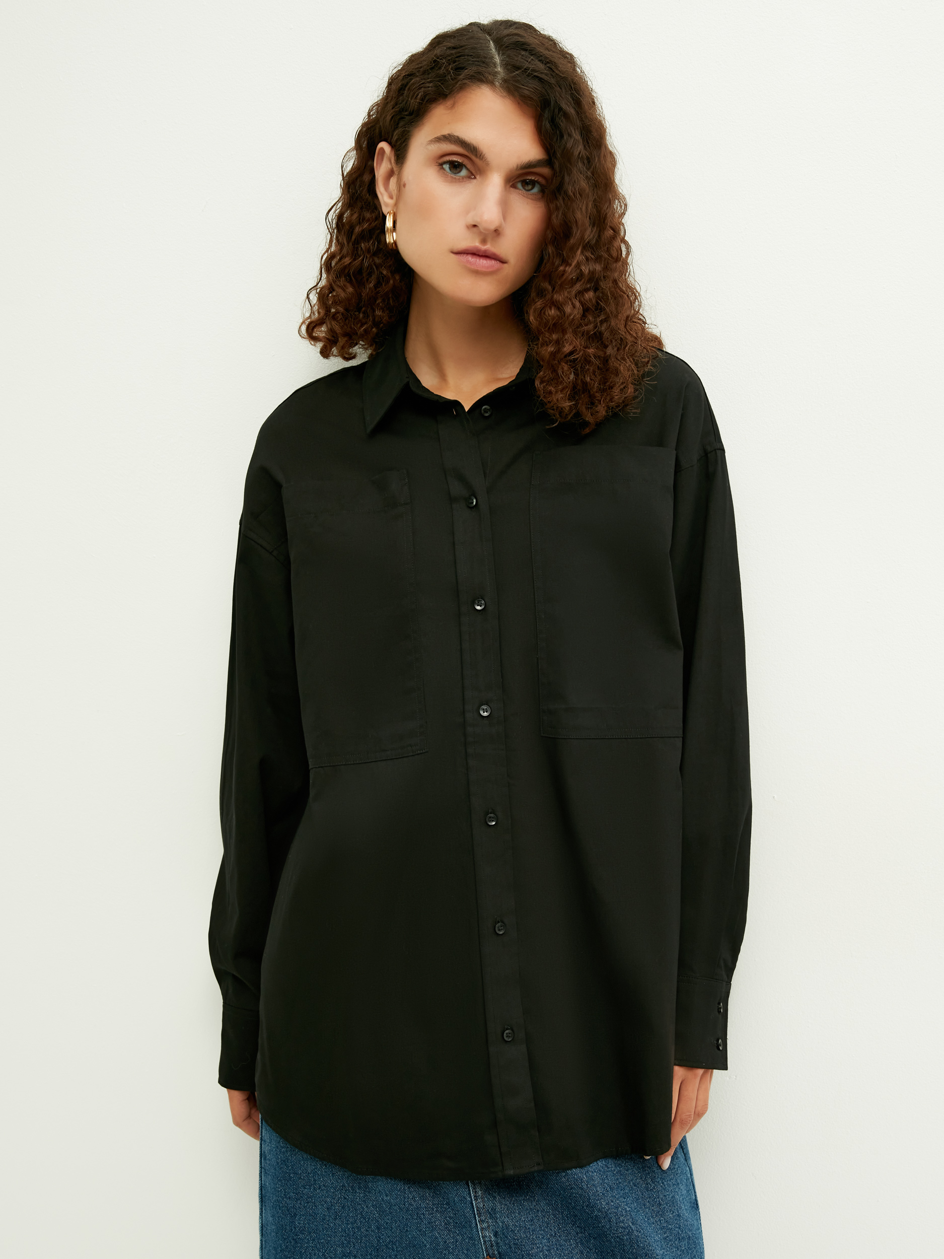 

Рубашка женская ZARINA 2368163383-50 черная XL, 2368163383-50