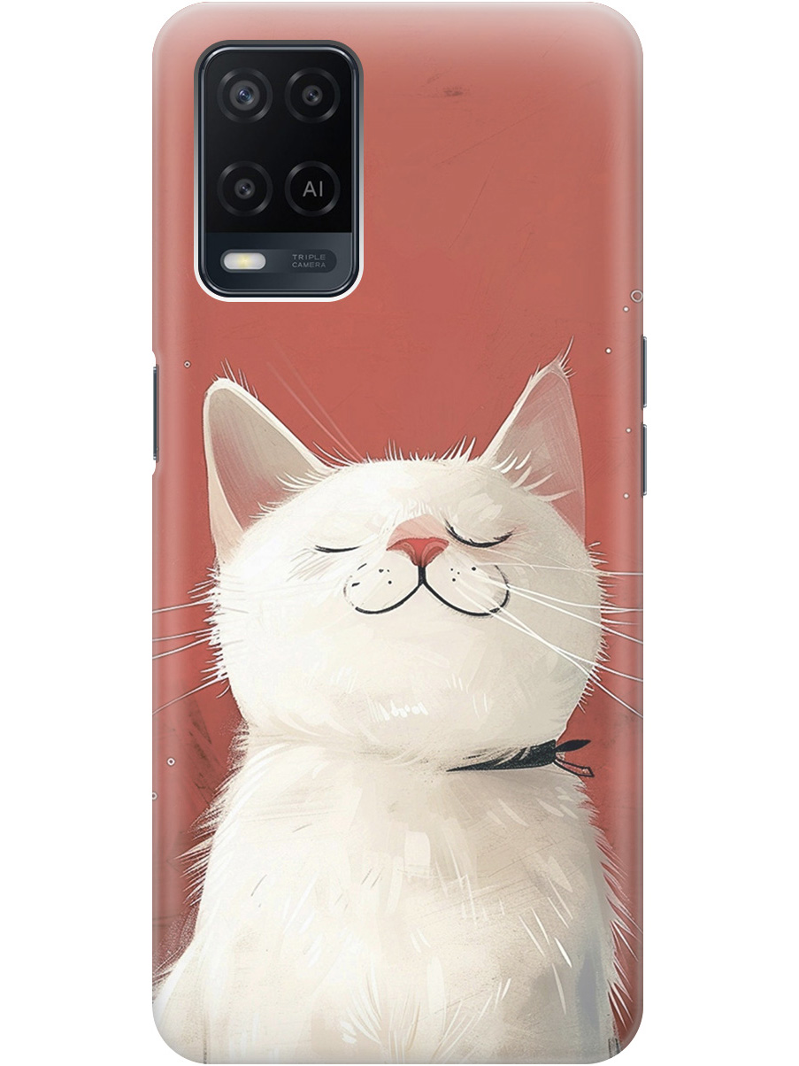 

Силиконовый чехол на Oppo A54 с принтом "Гордый котик", Прозрачный;белый;красный, 726147112