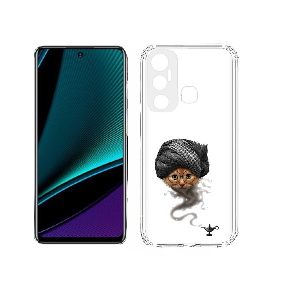 

Чехол MyPads Tocco для Infinix Hot 11s кот джин, Прозрачный, Tocco