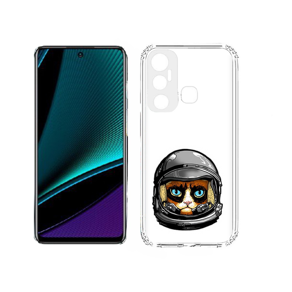 

Чехол MyPads Tocco для Infinix Hot 11s кот космонавт, Прозрачный, Tocco