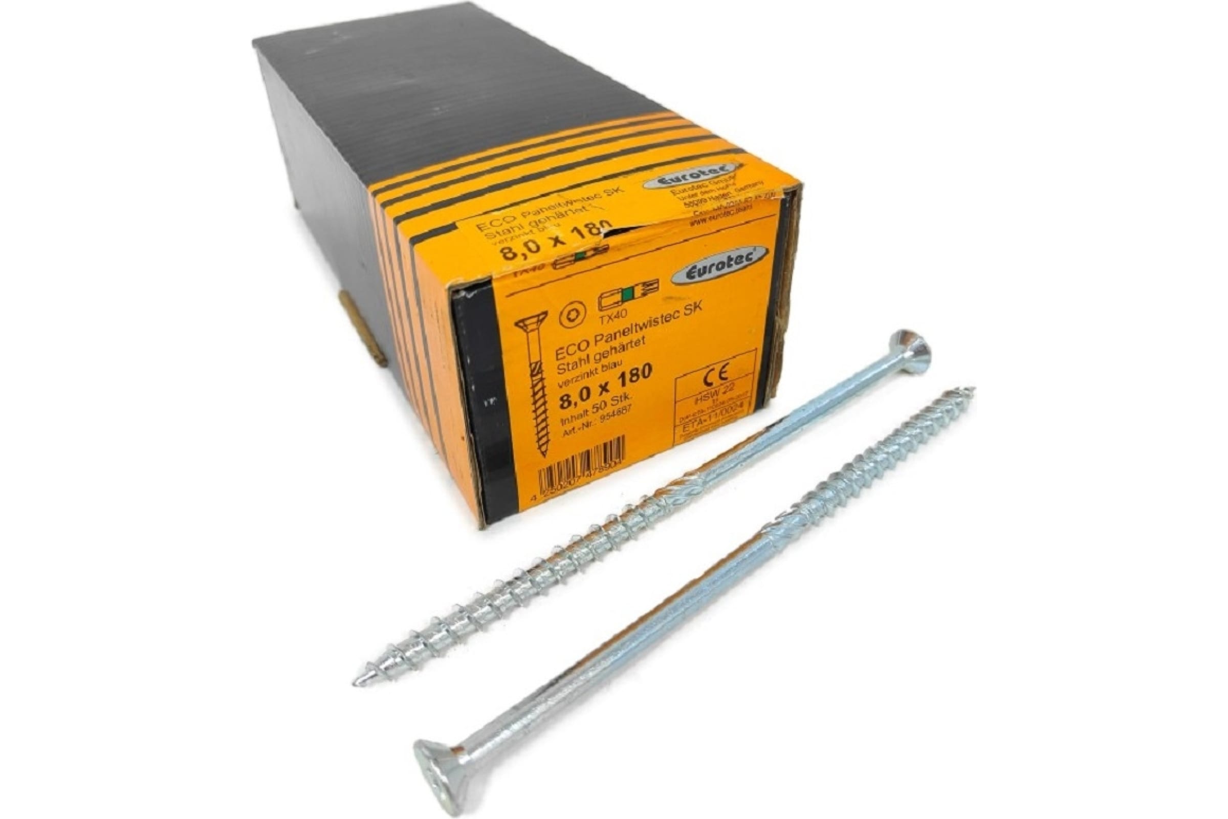 

Eurotec Саморезы конструкционные ECO Paneltwistec SK 8.0x180/100/10 TX40 (Потай, 50шт) арт