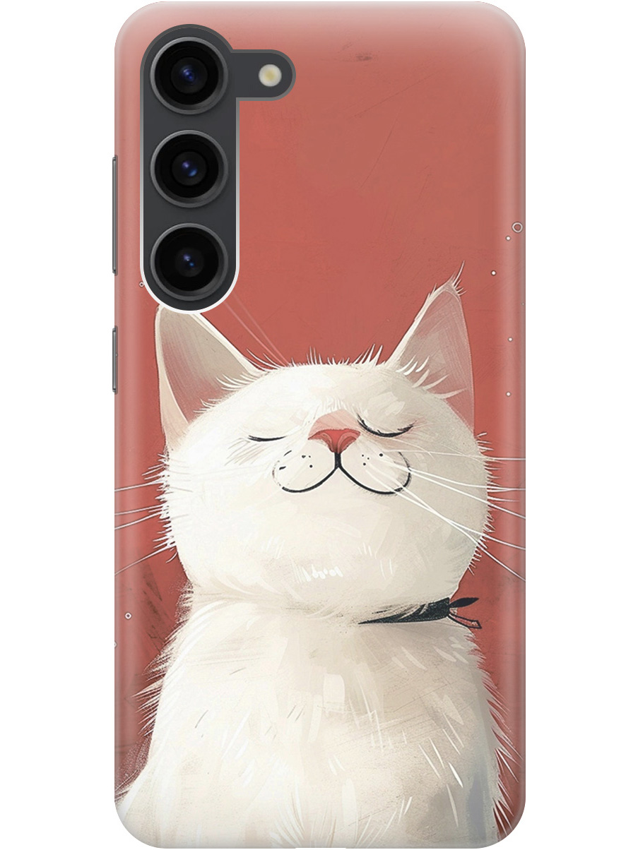 

Силиконовый чехол на Samsung Galaxy S23 с принтом "Гордый котик", Прозрачный;белый;красный, 767959512