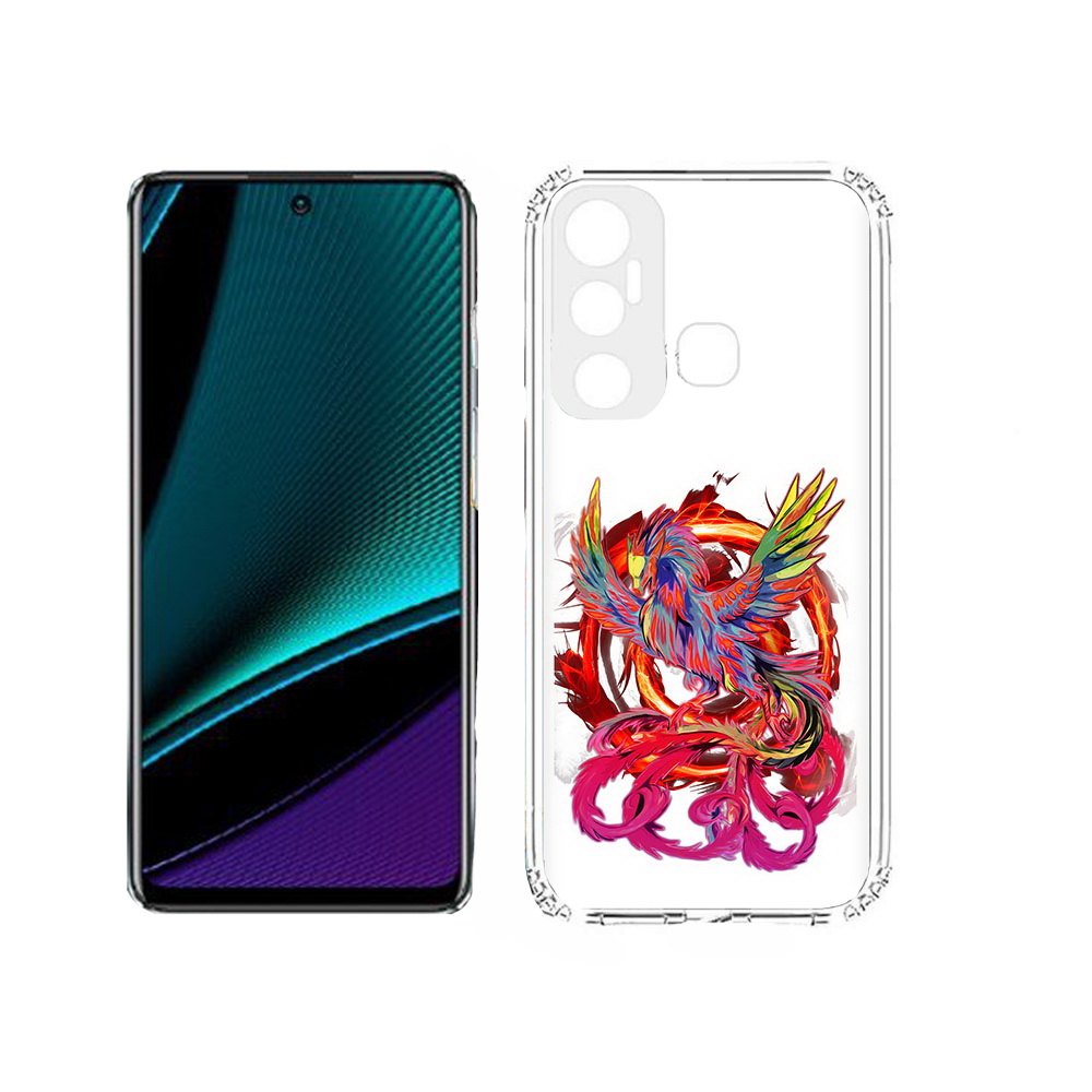 

Чехол MyPads Tocco для Infinix Hot 11s красочный феникс, Прозрачный, Tocco