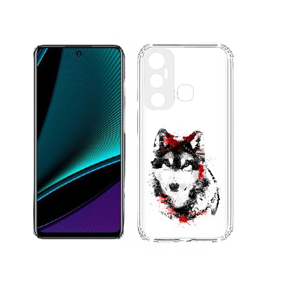 

Чехол MyPads Tocco для Infinix Hot 11s кровавый волк, Прозрачный, Tocco