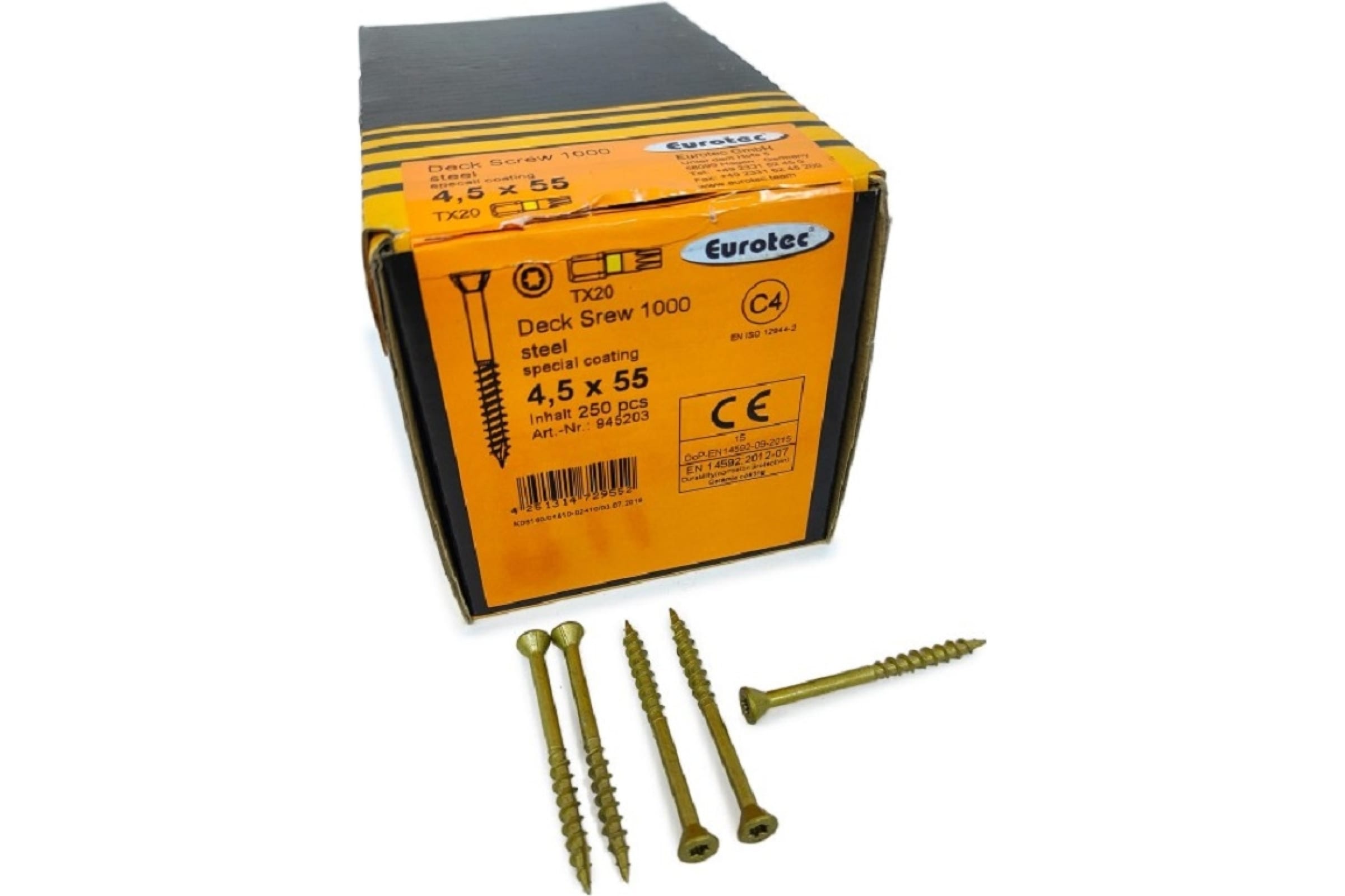 

Eurotec Саморезы Deck Srew 1000 4.5x55 TX20 (Потай, 250шт) арт.945203