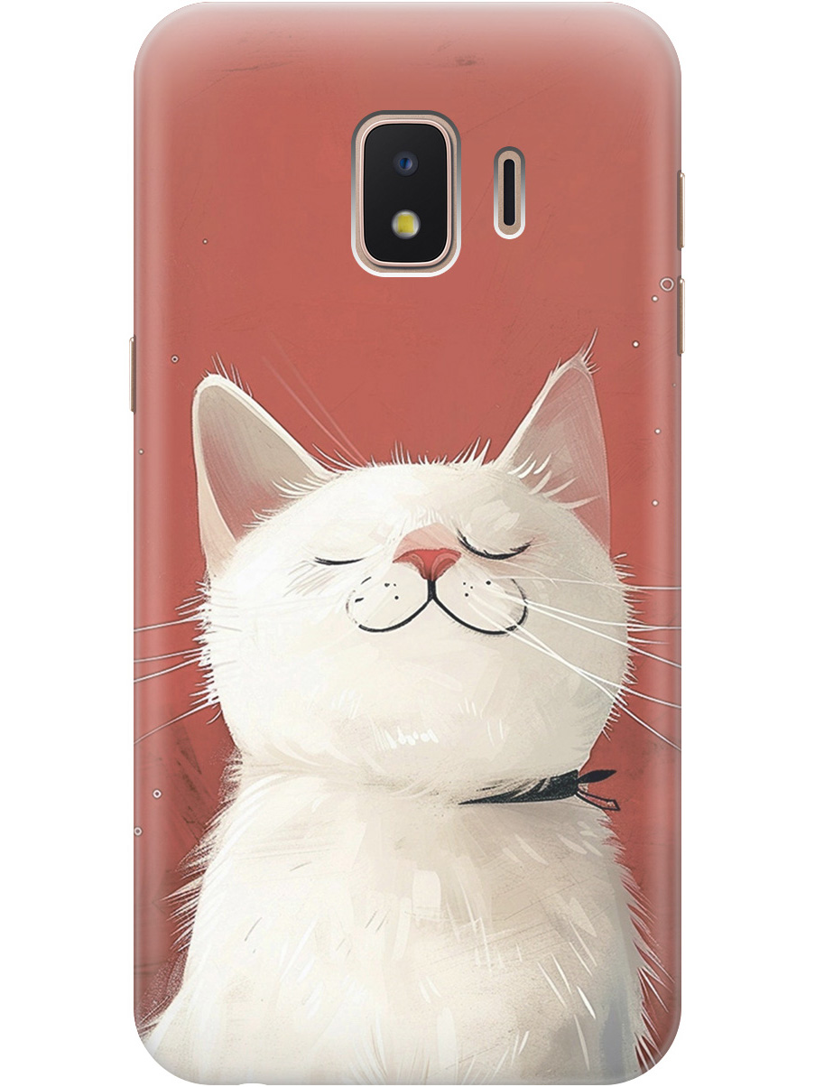 

Силиконовый чехол на Samsung Galaxy J2 Core с принтом "Гордый котик", Прозрачный;белый;красный, 720544712