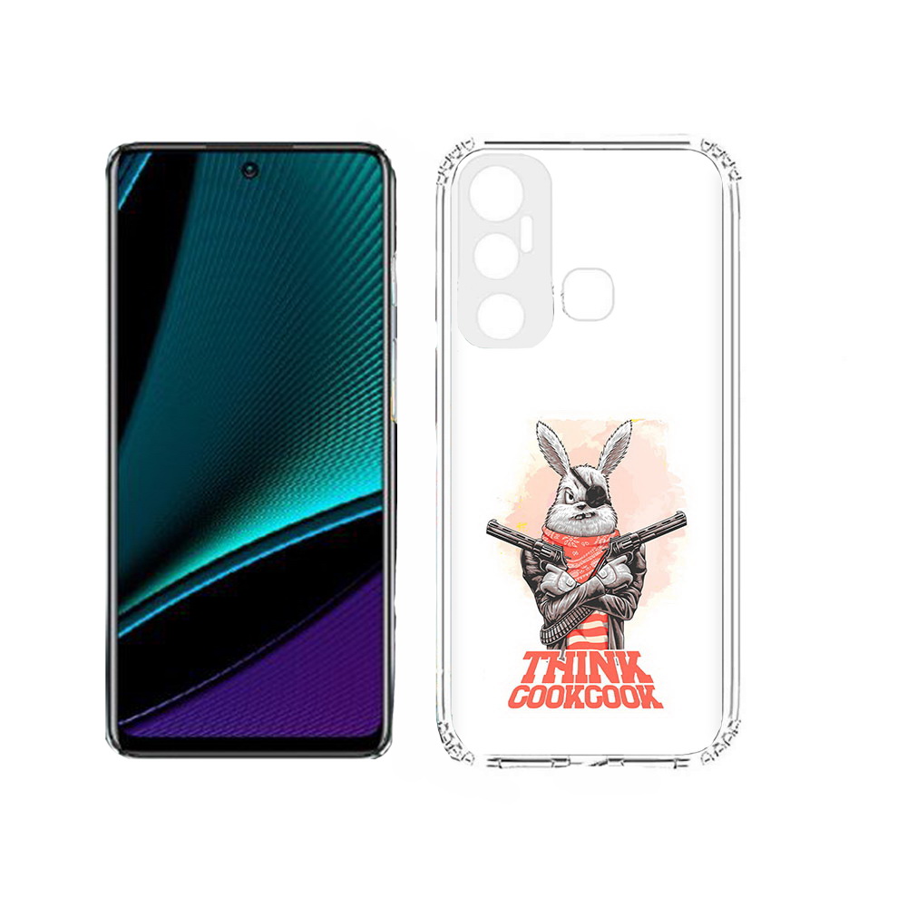 

Чехол MyPads Tocco для Infinix Hot 11s кролик пират, Прозрачный, Tocco