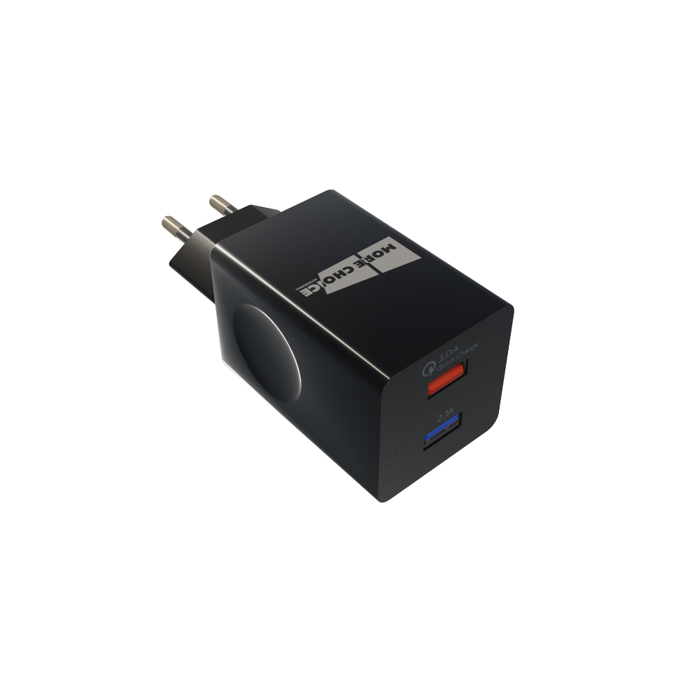 

Сетевое зарядное устройство More choice NC69 2USB 3.0A QC3.0 быстрая зарядка Black, NC69