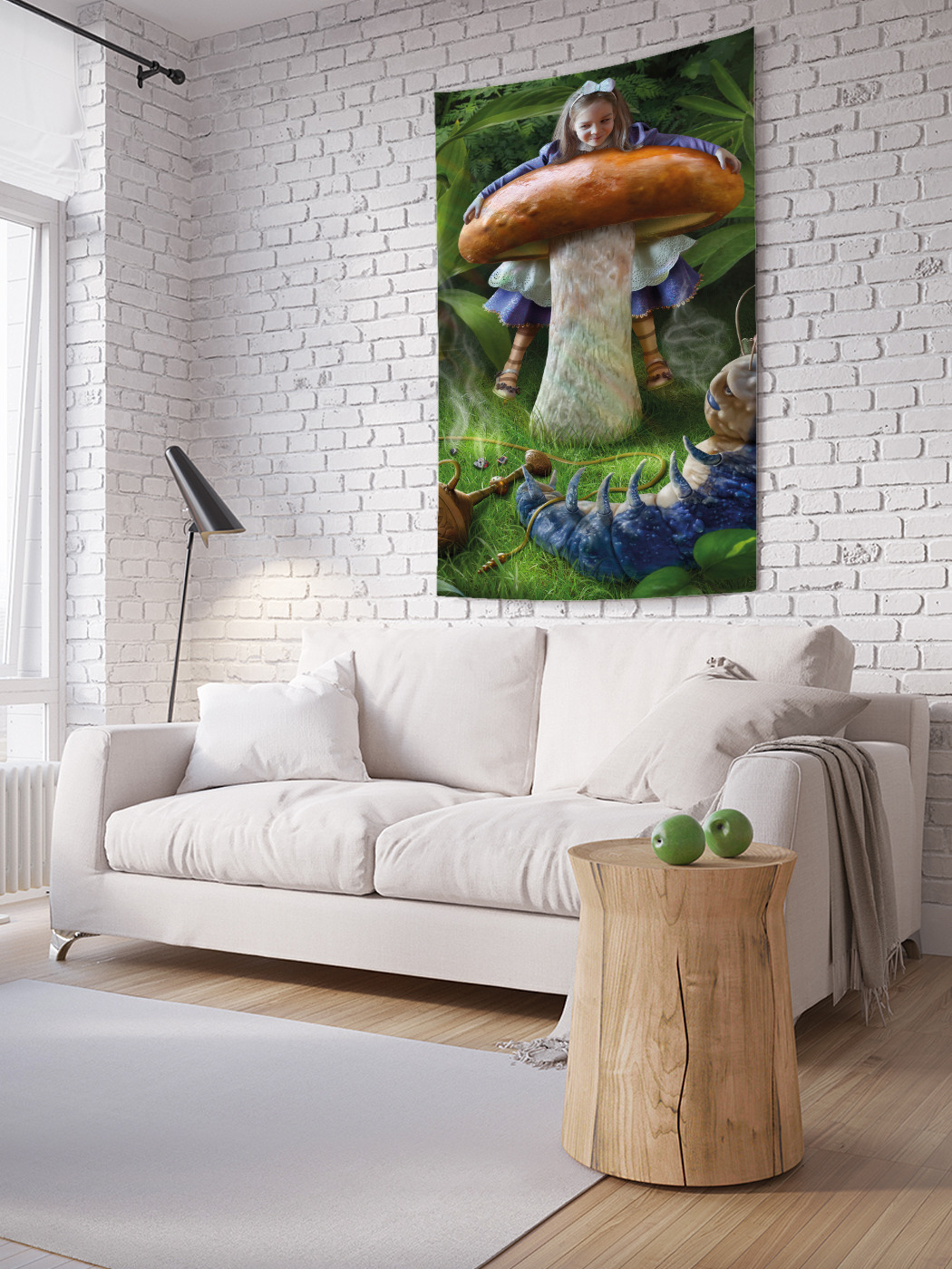 

Вертикальное фотопанно на стену JoyArty Алиса на грибе 150x200 см, Алиса на грибе