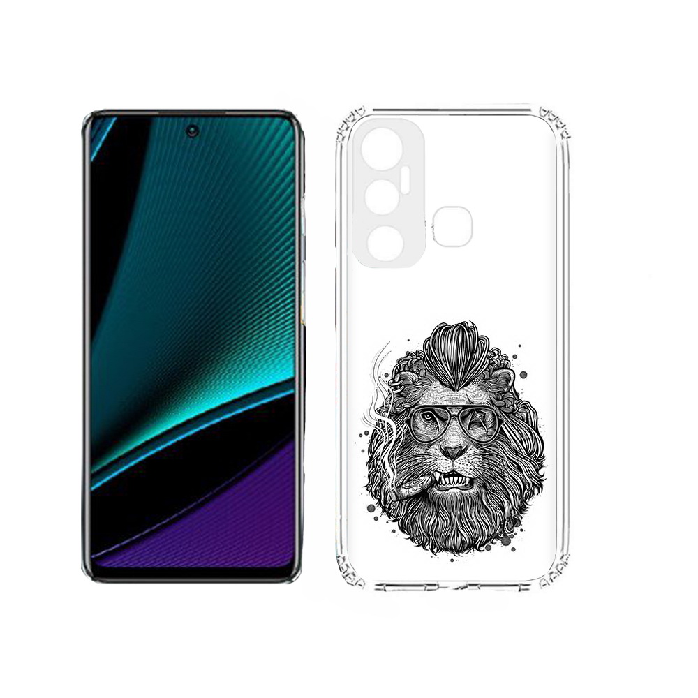 

Чехол MyPads Tocco для Infinix Hot 11s курящий лев, Прозрачный, Tocco