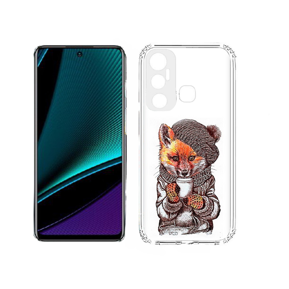 

Чехол MyPads Tocco для Infinix Hot 11s лиса в шапке, Tocco