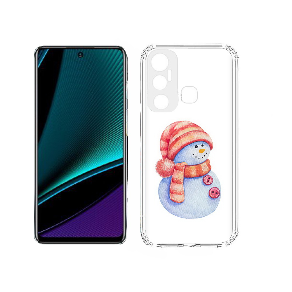 

Чехол MyPads Tocco для Infinix Hot 11s Веселый снеговик, Прозрачный, Tocco