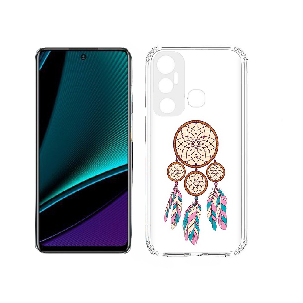 

Чехол MyPads Tocco для Infinix Hot 11s ловец снов бежевый, Прозрачный, Tocco