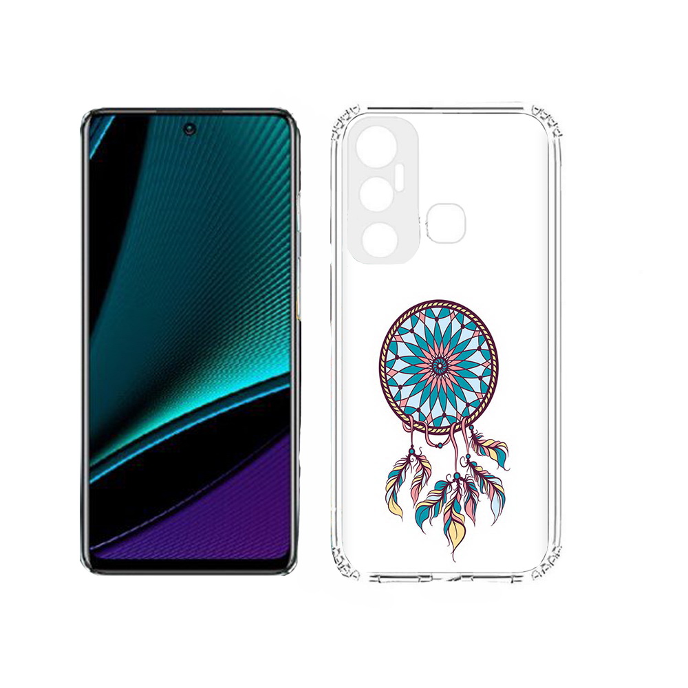 

Чехол MyPads Tocco для Infinix Hot 11s ловец снов синий, Прозрачный, Tocco