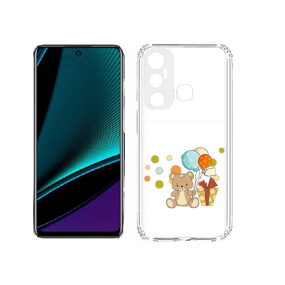 

Чехол MyPads Tocco для Infinix Hot 11s медвеженок с подарком, Прозрачный, Tocco