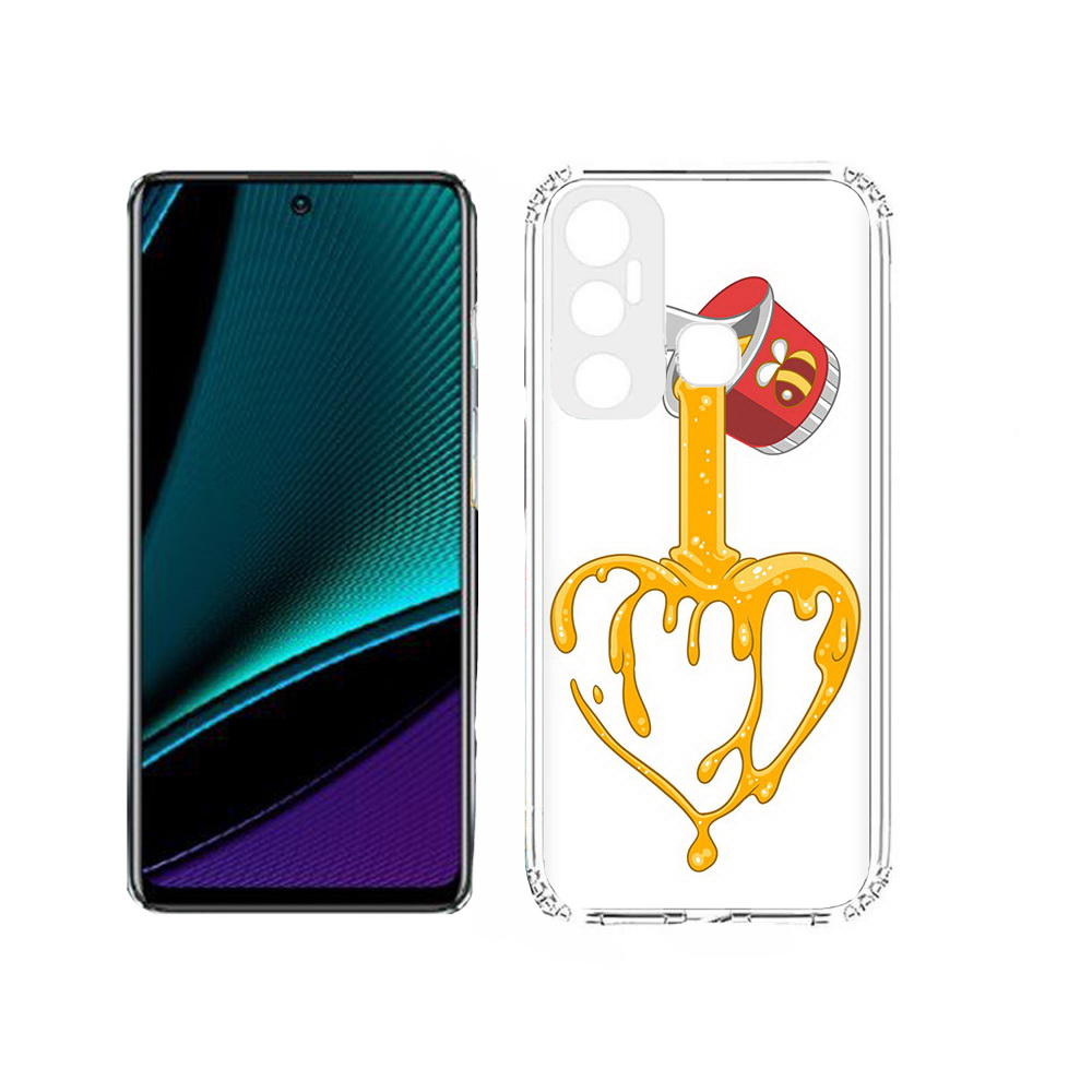 

Чехол MyPads Tocco для Infinix Hot 11s медовое сердце, Прозрачный, Tocco