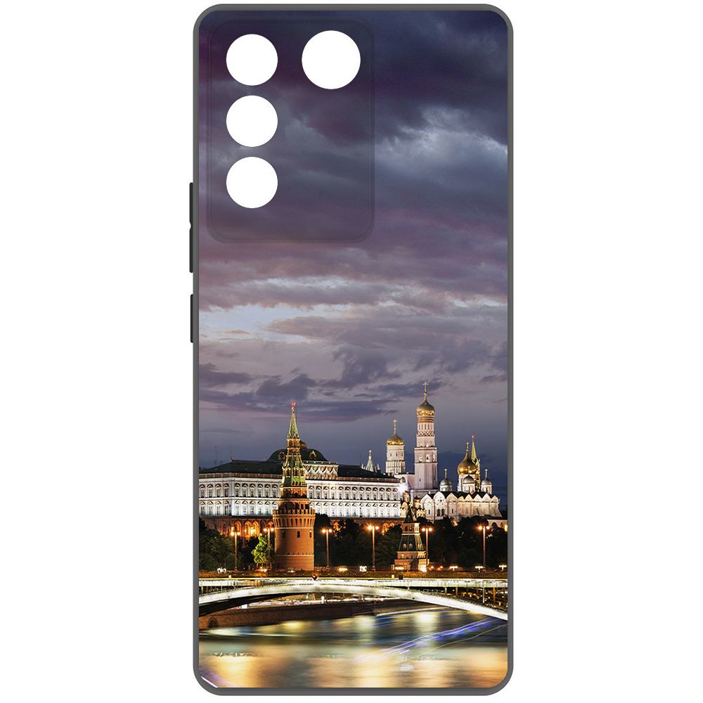 

Чехол-накладка Krutoff Soft Case Россия, Московский Кремль для Vivo T2 черный