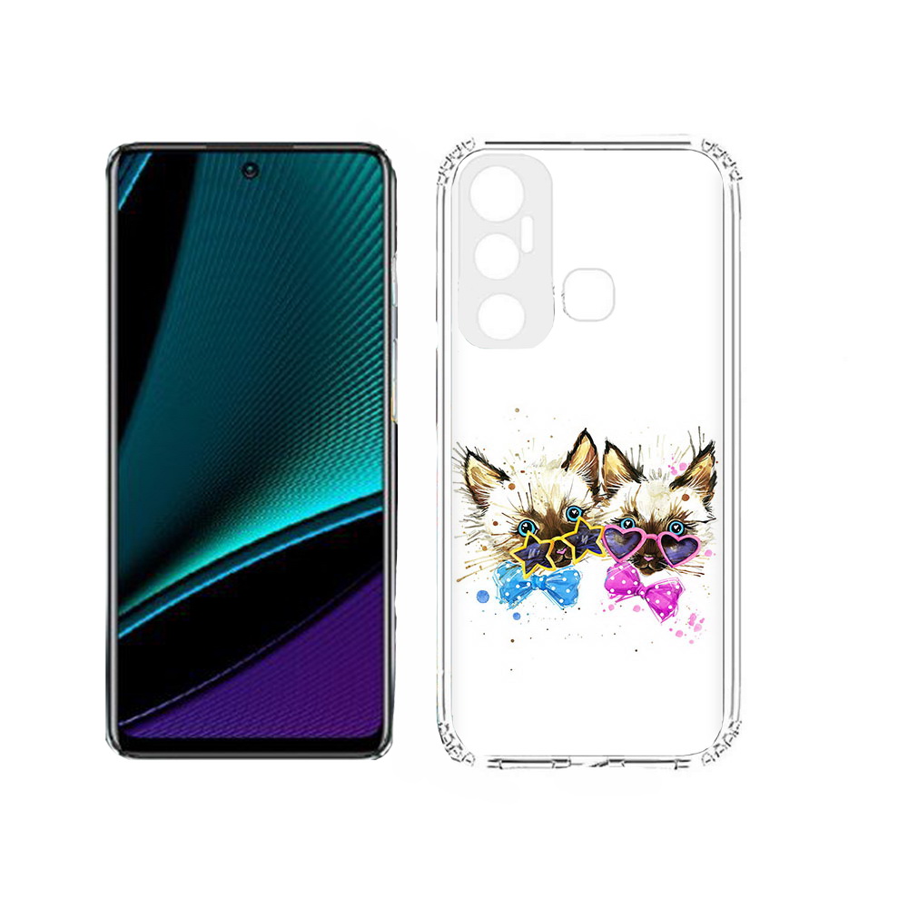 

Чехол MyPads Tocco для Infinix Hot 11s милые котята, Прозрачный, Tocco