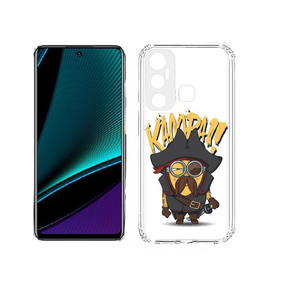 

Чехол MyPads Tocco для Infinix Hot 11s миньон пират, Прозрачный, Tocco