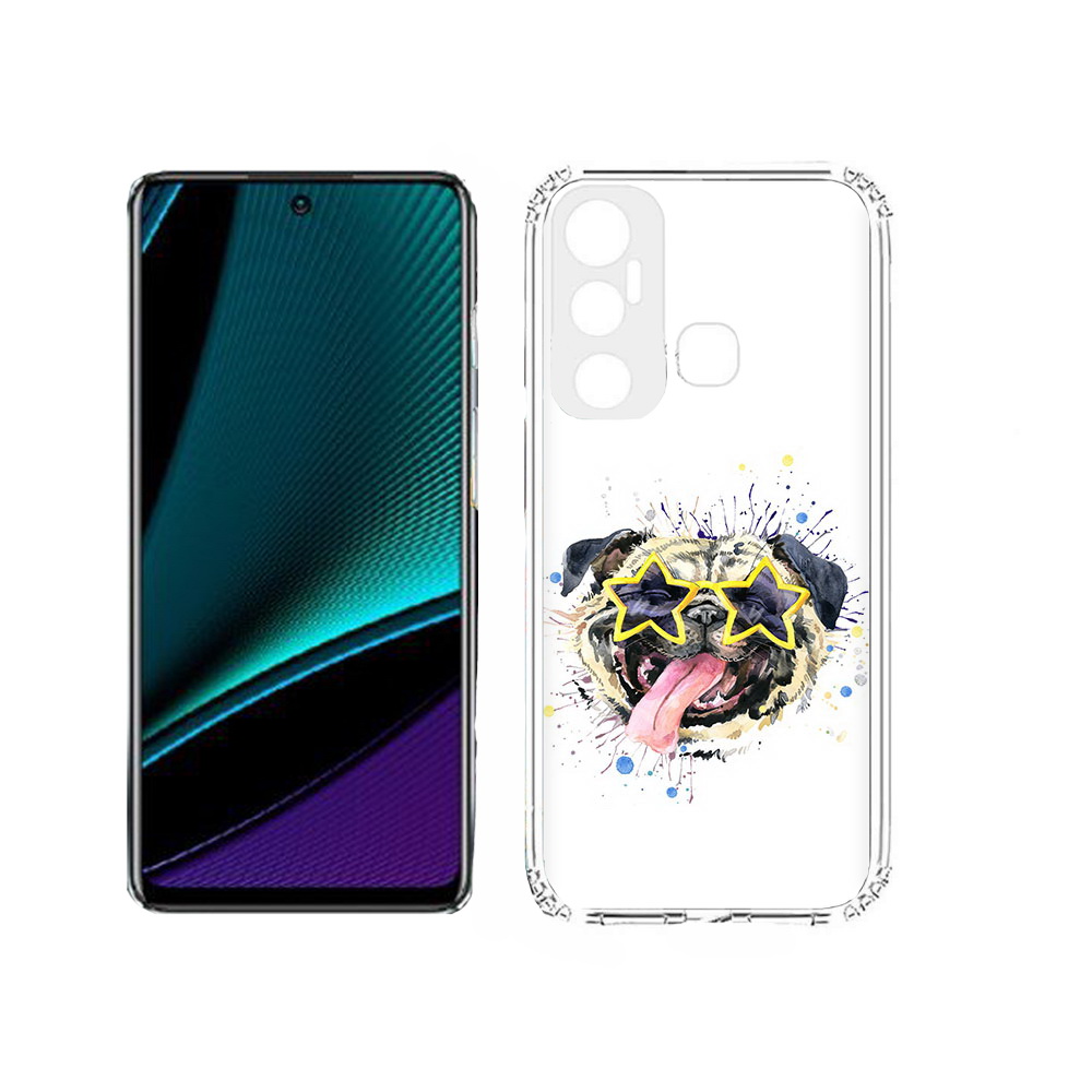 

Чехол MyPads Tocco для Infinix Hot 11s мопс боксер, Прозрачный, Tocco