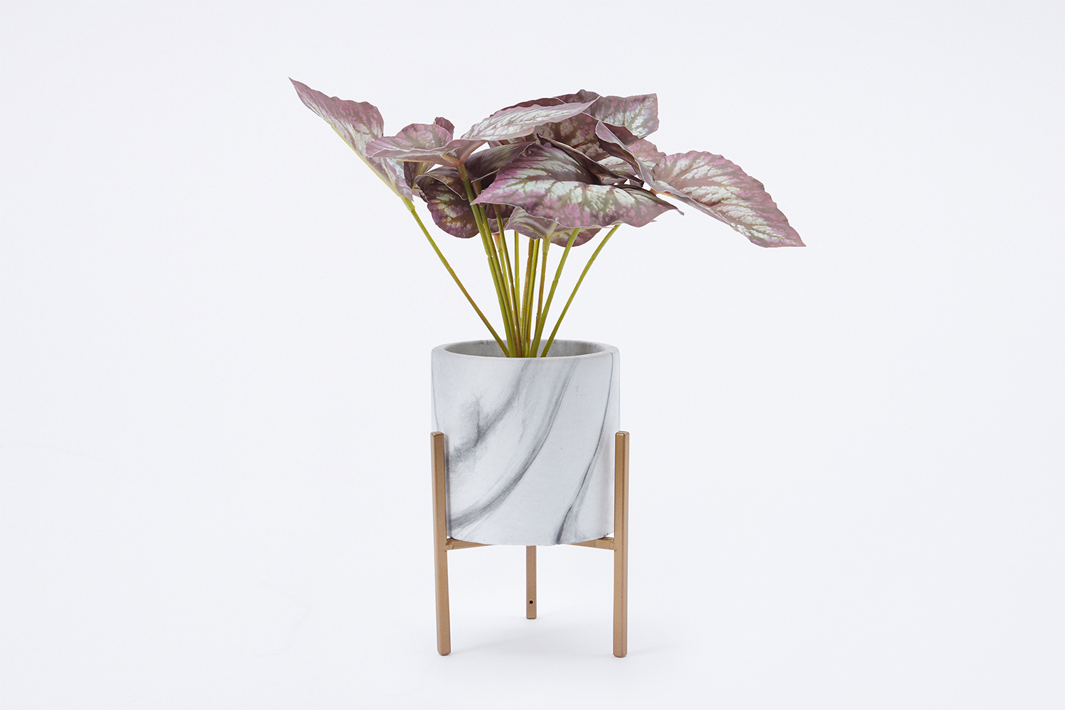 фото Искусственное растение в цементном горшке на металлической подставке hoff листья сонерилы