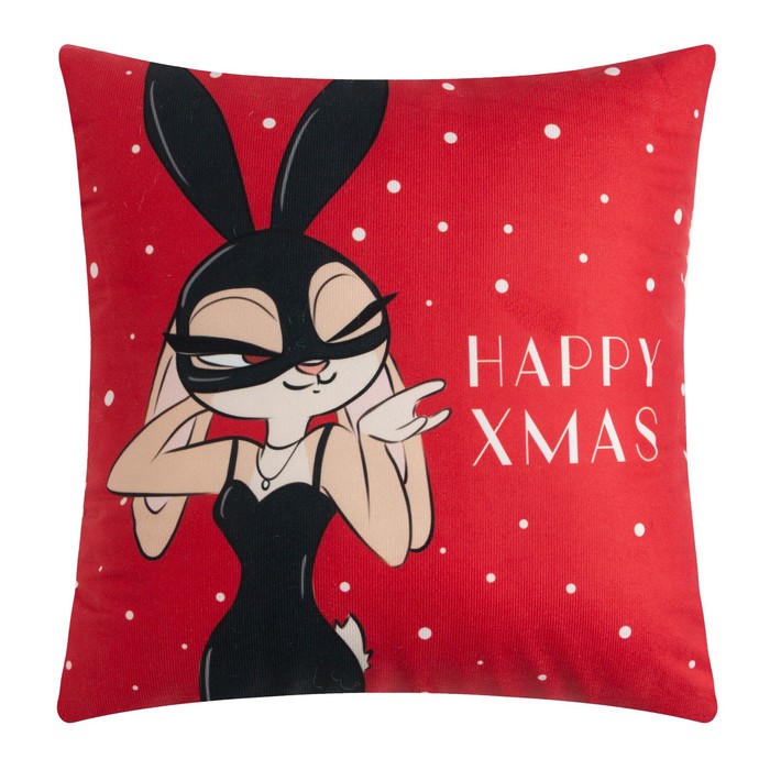 

Подушка Этель "Happy xmas", 40*40 см, 100% п/э, велюр