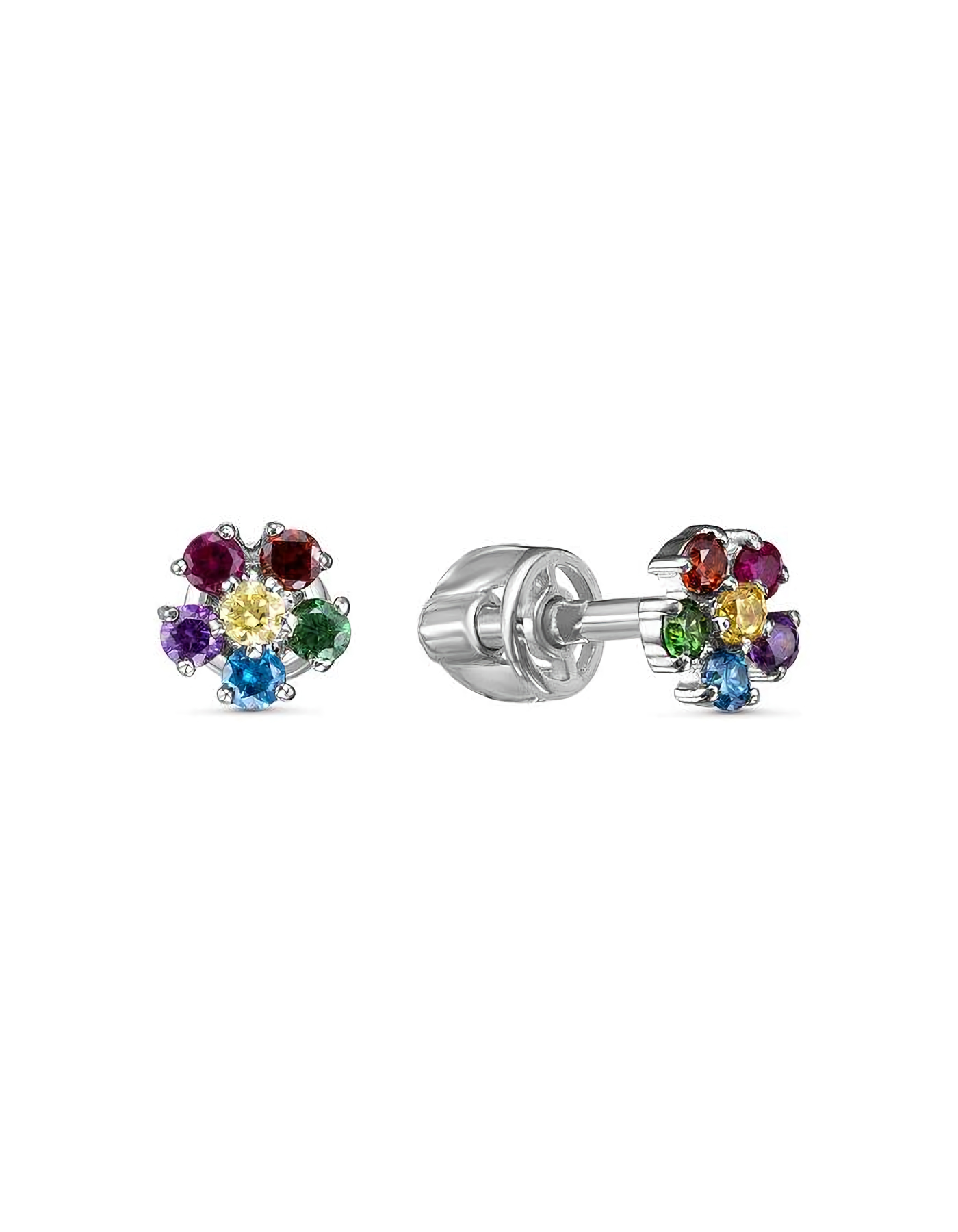 

Серьги пусеты из серебра TEO MAORI 8с050119-1, фианит, 8с050119-1
