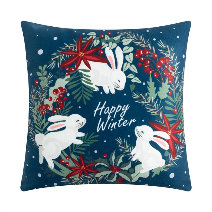 

Подушка Этель "Happy winter", 40*40 см, 100% п/э, велюр