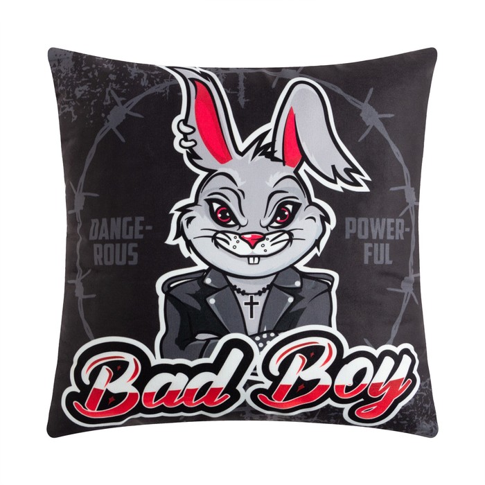 

Подушка Этель "Bad Boy", 40*40 см, 100% п/э, велюр