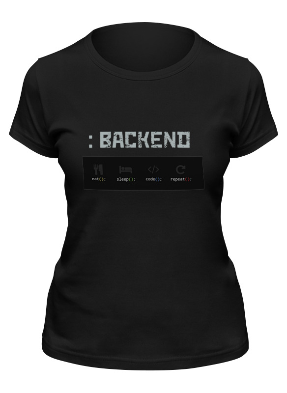 

Футболка женская Printio Backend developer черная XL, Черный, Backend developer