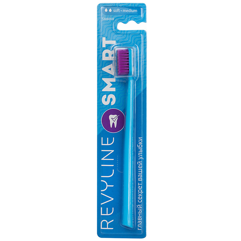 Зубная щетка Revyline SM6000 Smart, мягкая, фиолетово-голубая кэа дентал кидс зубная щетка от 3 до 7 лет мягкая голубая