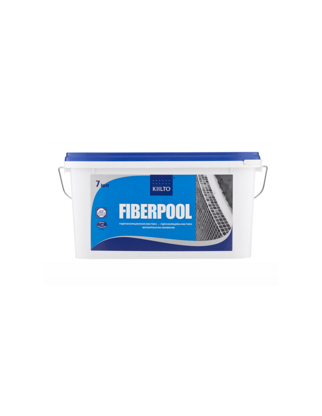 Гидроизоляционная мастика для влажных помещений Kiilto Fiberpool, 7 кг.