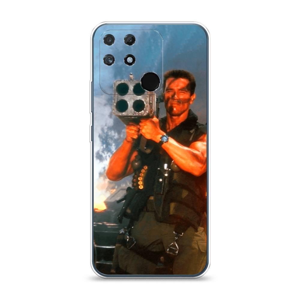 

Чехол на Realme Narzo 50A "Арнольд Шварцнеггер с базукой", Голубой;коричневый, 258450-6