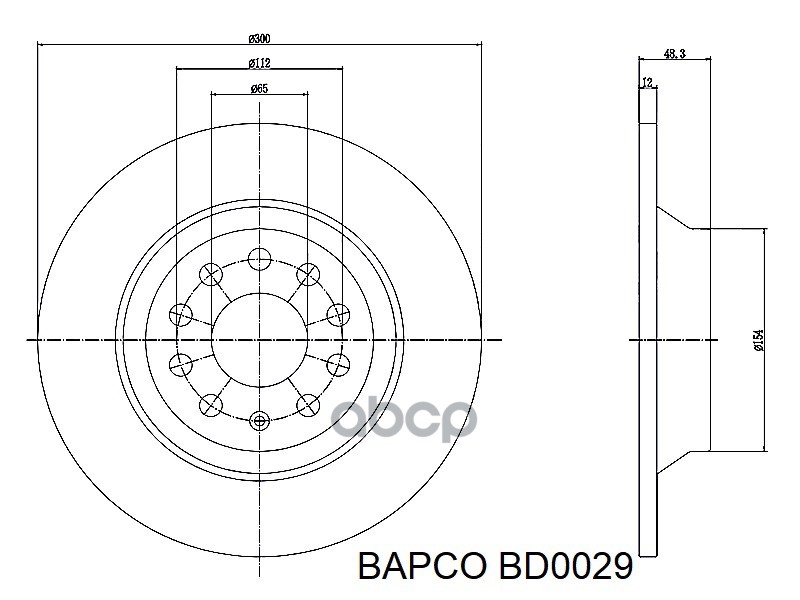 Диск Тормозной Задний Bd0029 Bapco Bd0029