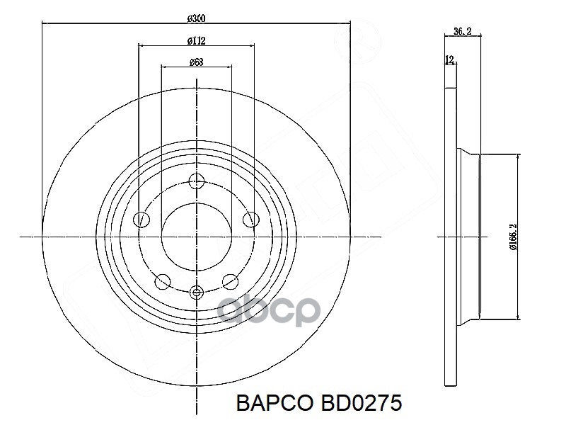 Диск Тормозной Задний Bd0275 Bapco Bd0275