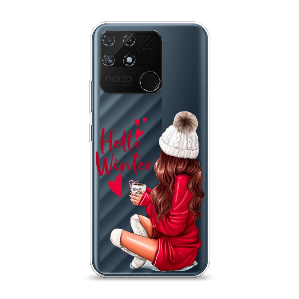 

Чехол на Realme Narzo 50A "Hello winter", Красный;белый;коричневый, 258450-5