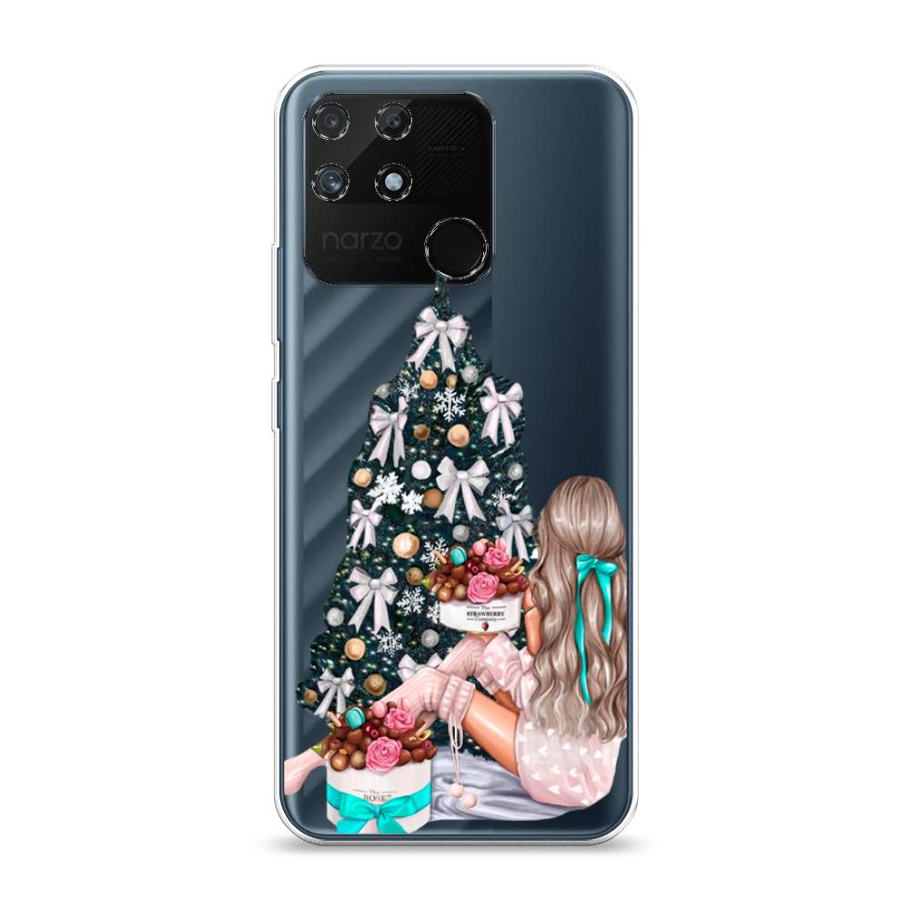 

Чехол на Realme Narzo 50A "New Year", Зеленый;бежевый;голубой, 258450-5