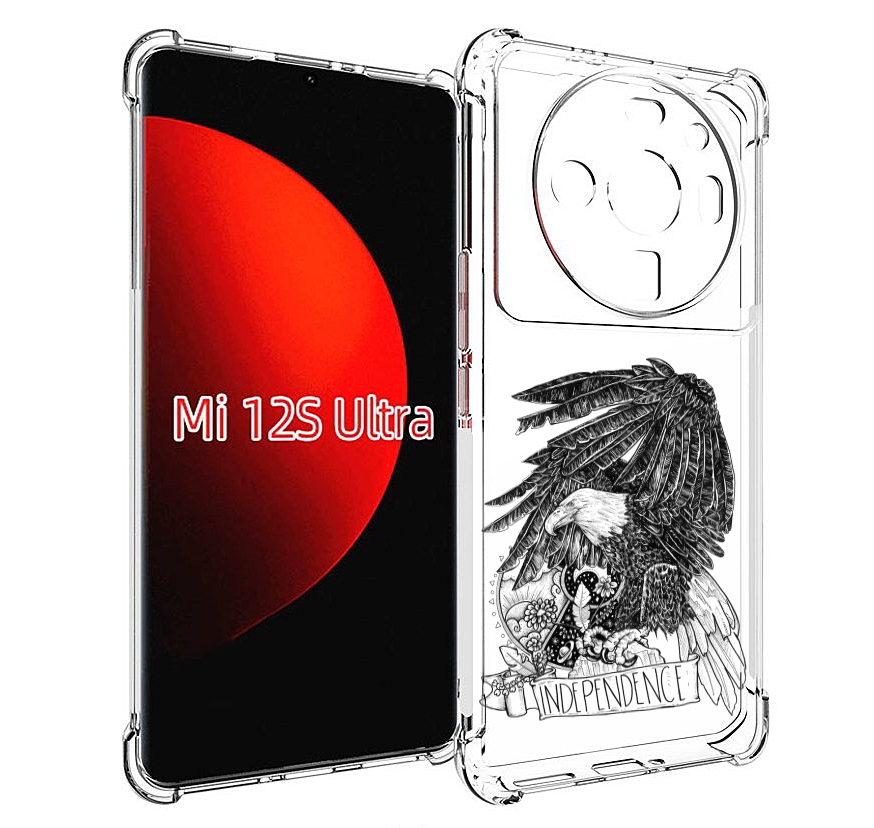 

Чехол MyPads черно белый сокол для Xiaomi 12S Ultra, Прозрачный, Tocco