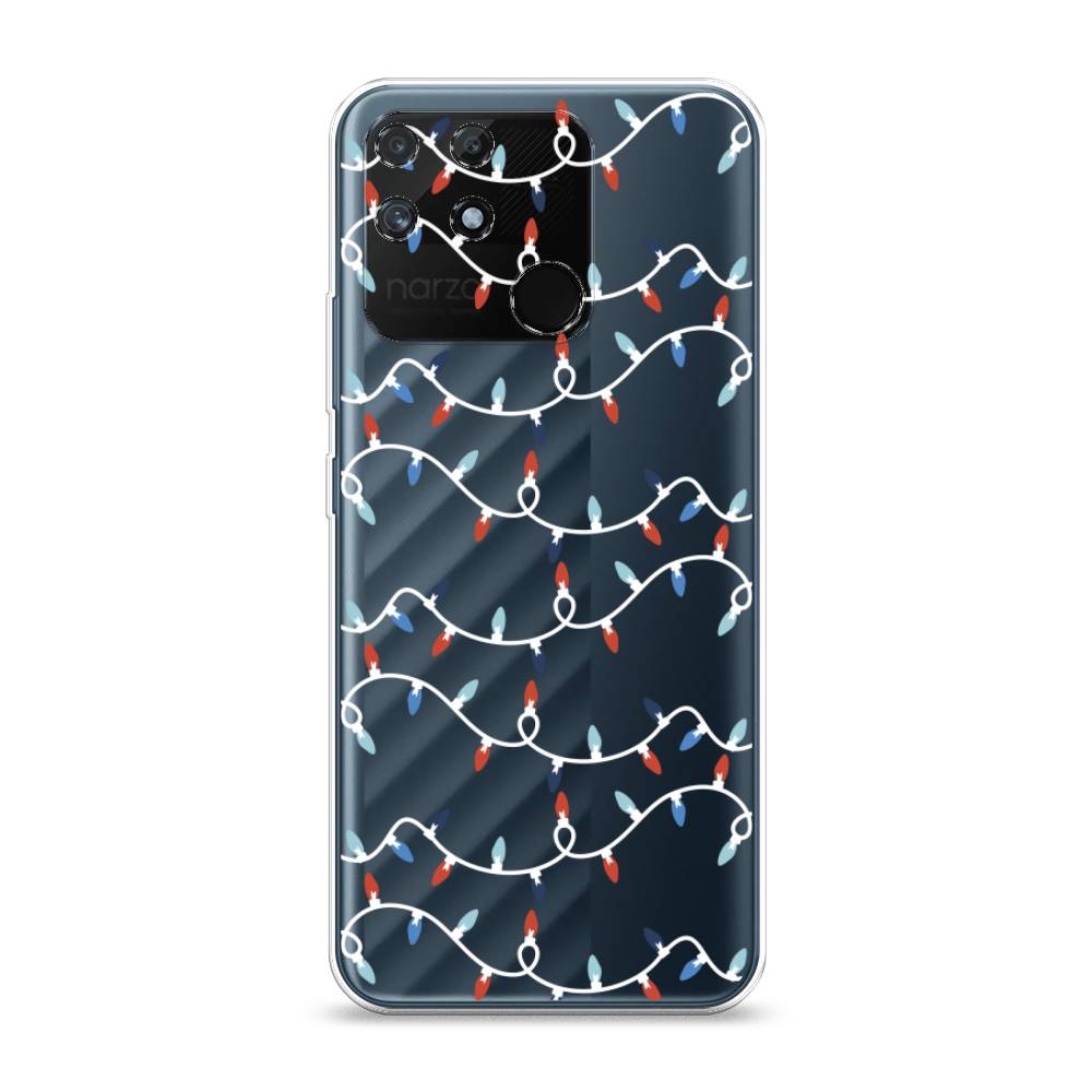 

Чехол на Realme Narzo 50A "Разноцветная гирлянда", Белый;красный;синий, 258450-5