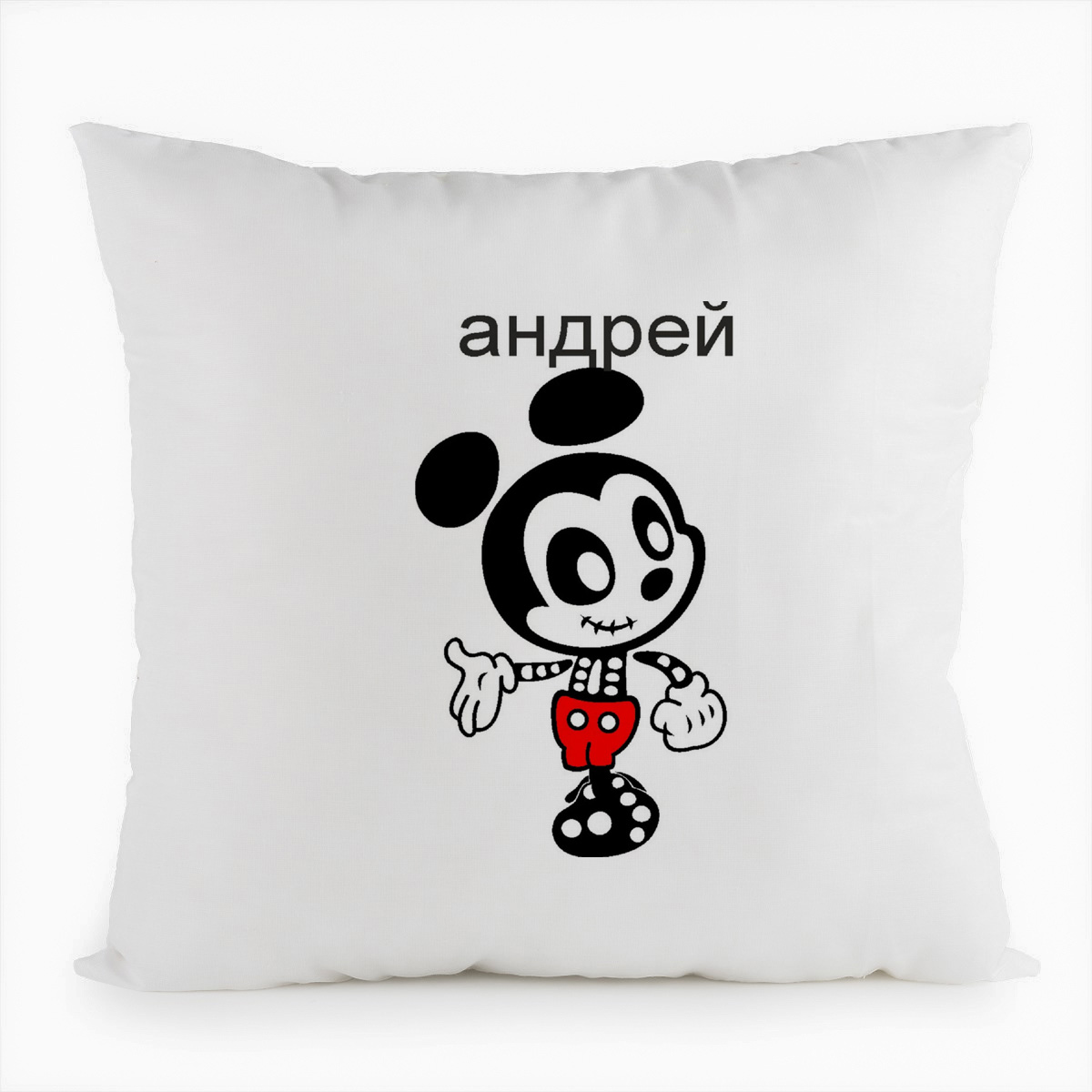 

Подушка белая CoolPodarok Микка Андрей (есть пара), Белый