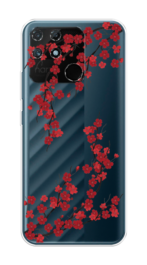 

Чехол на Realme Narzo 50A "Красная сакура", Красный;черный, 258450-2