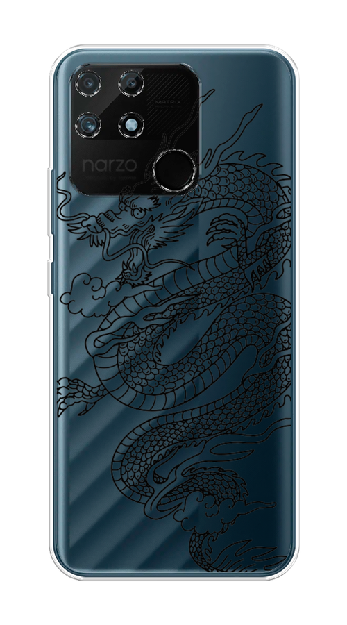 

Чехол на Realme Narzo 50A "Большой китайский дракон", Черный;серый, 258450-1