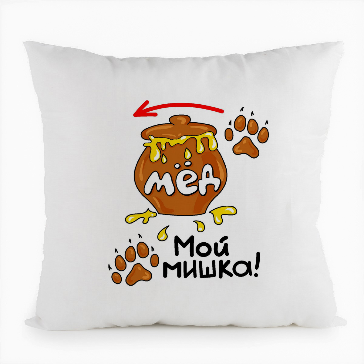 

Подушка белая CoolPodarok Мой мишка (есть пара), Белый