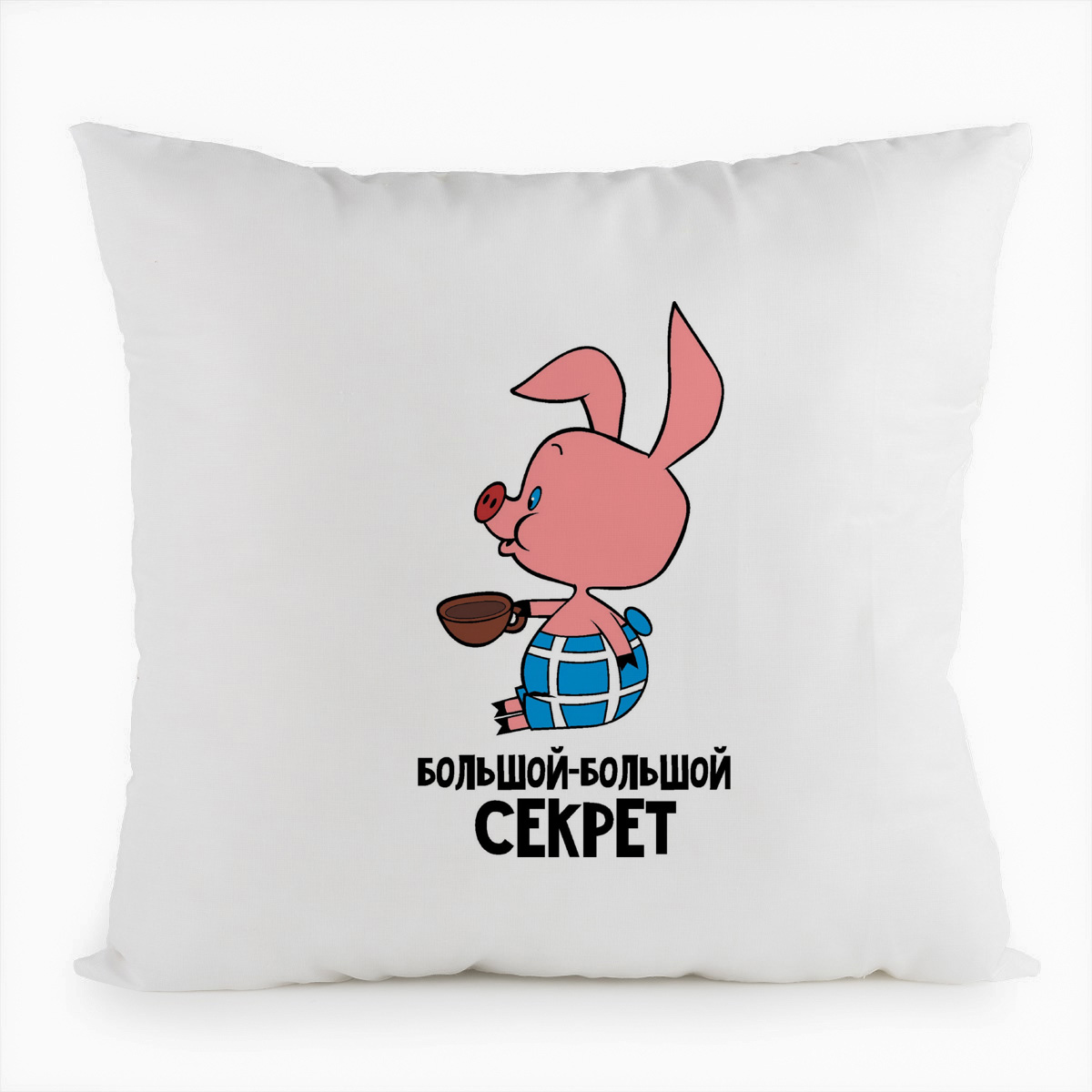 

Подушка белая CoolPodarok Большой большой секрет (есть пара)